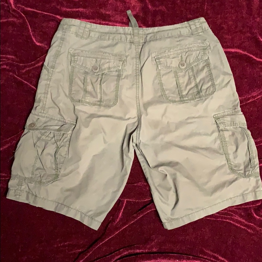 Army green cargo shorts